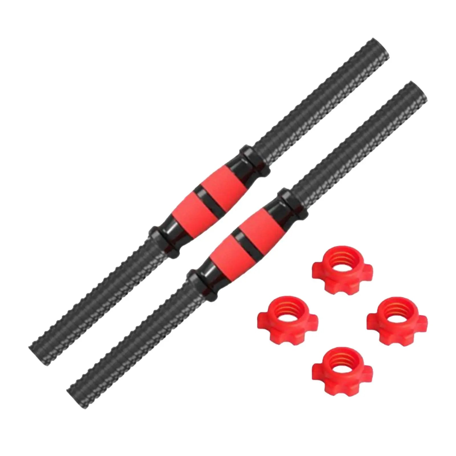 2Pcs Dumbbell Handle Barbell Handle Steel Sturdy Adjustable Dumbellsweights Set for Strength Training Fitness Equipment Home