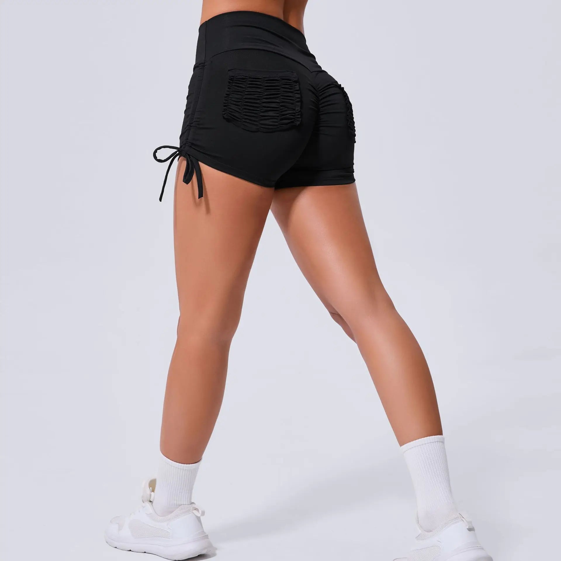 Scrunched Pocket Scrunch Butt Shorts For Women