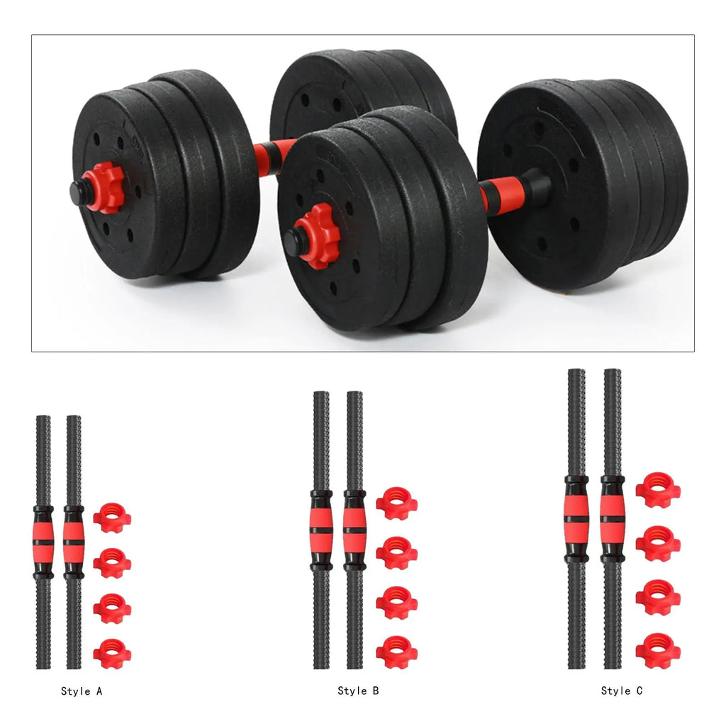 2Pcs Dumbbell Handle Barbell Handle Steel Sturdy Adjustable Dumbellsweights Set for Strength Training Fitness Equipment Home