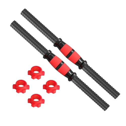 2Pcs Dumbbell Handle Barbell Handle Steel Sturdy Adjustable Dumbellsweights Set for Strength Training Fitness Equipment Home